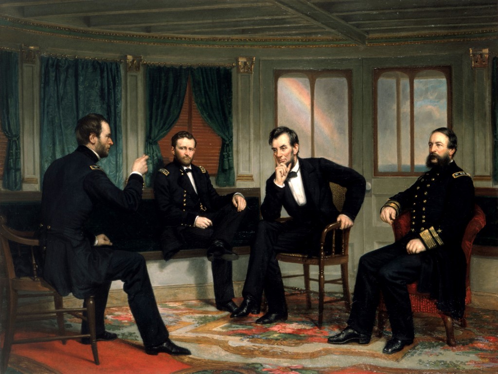 Abraham Lincoln in meeting