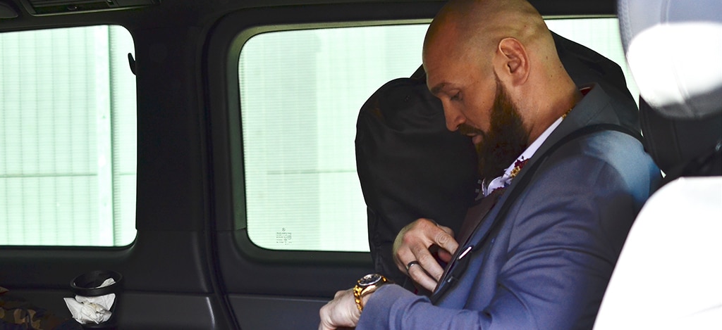 Tyson Fury in a car